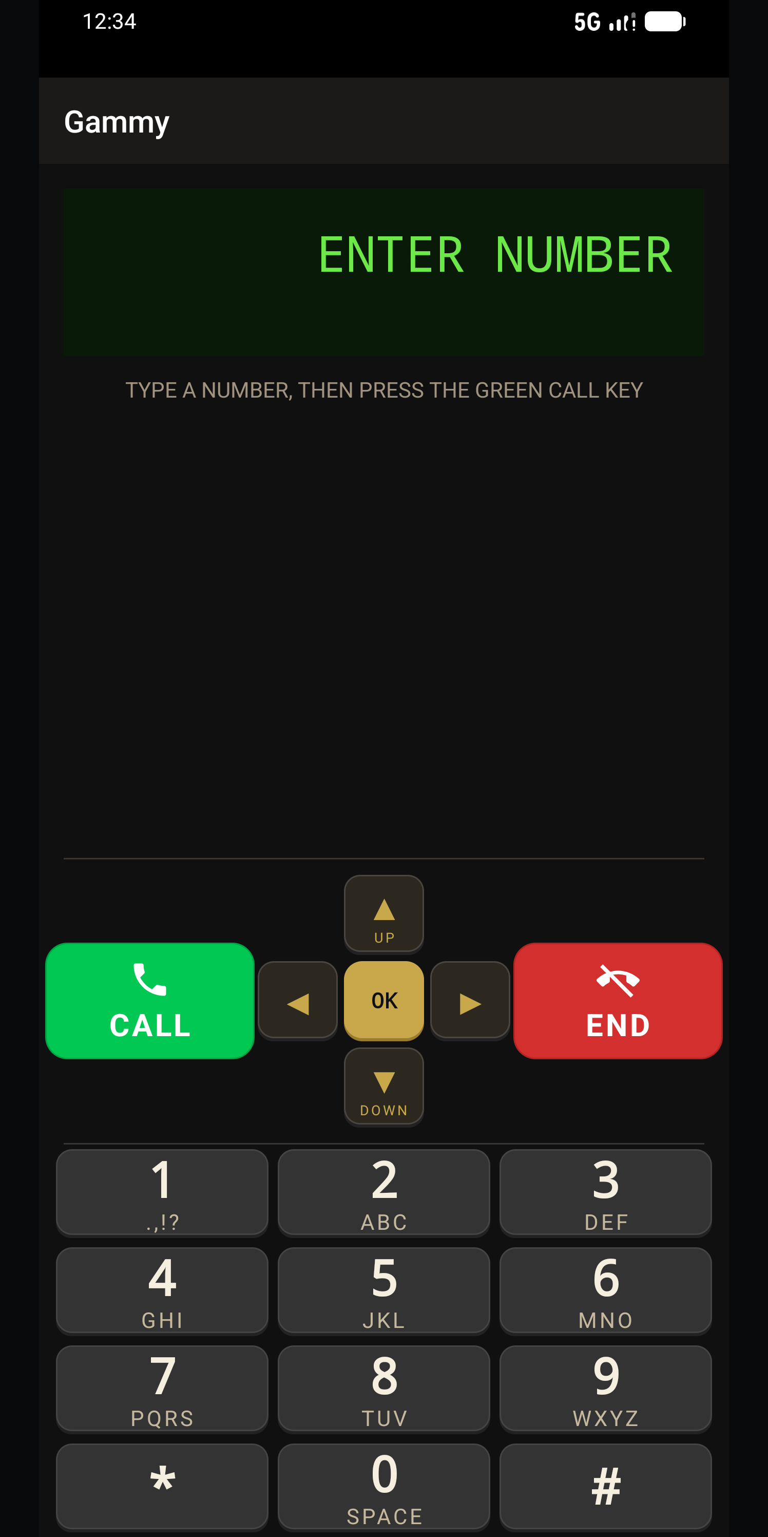 Gammy dialer with big digits